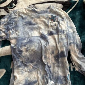 Disney Blue and White Tie-Dye Sweatshirt